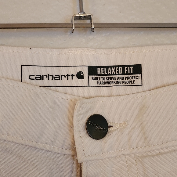 Carhartt Canvas Work Pants 33x30 Natural Unisex Women’s Size 12, Straight Leg - Picture 4 of 7